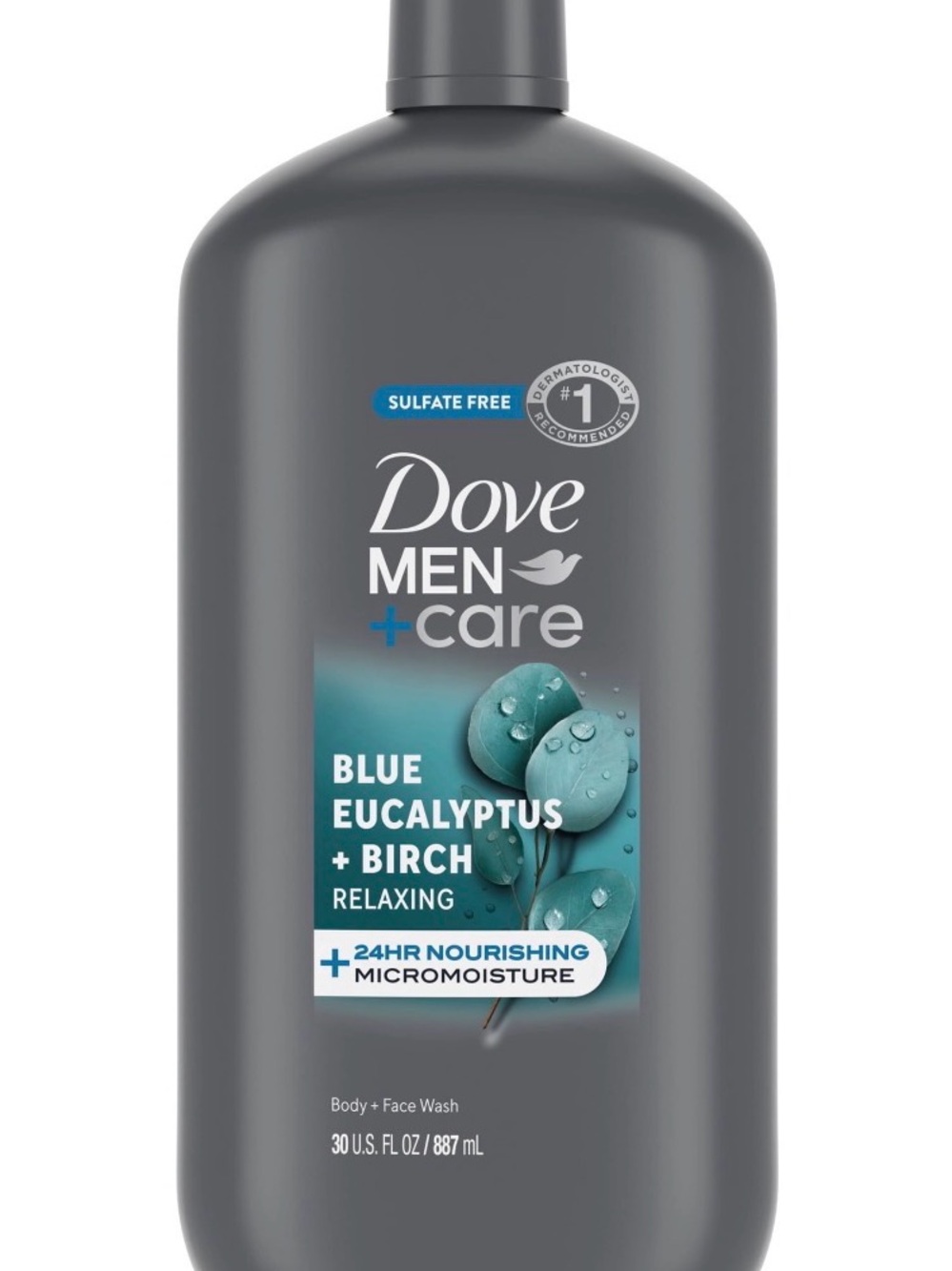Dove Men+Care Blue Eucalyptus + Birch Body & Face Wash - Gray